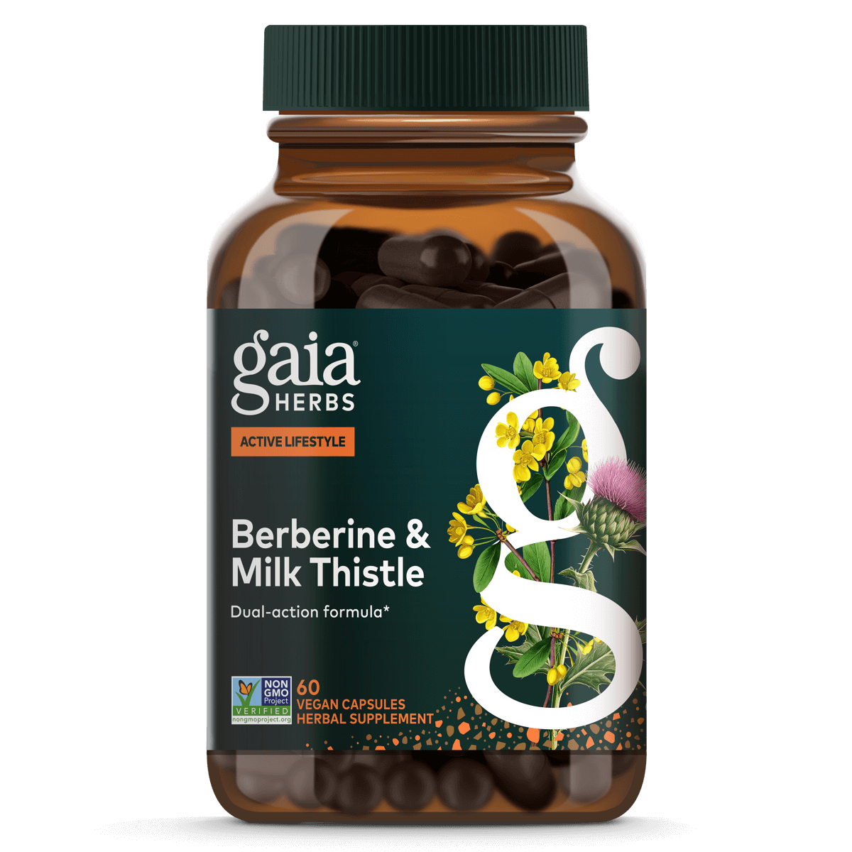 Gaia Herbs Berberine + Milk Thistle - 60 ct - front package image