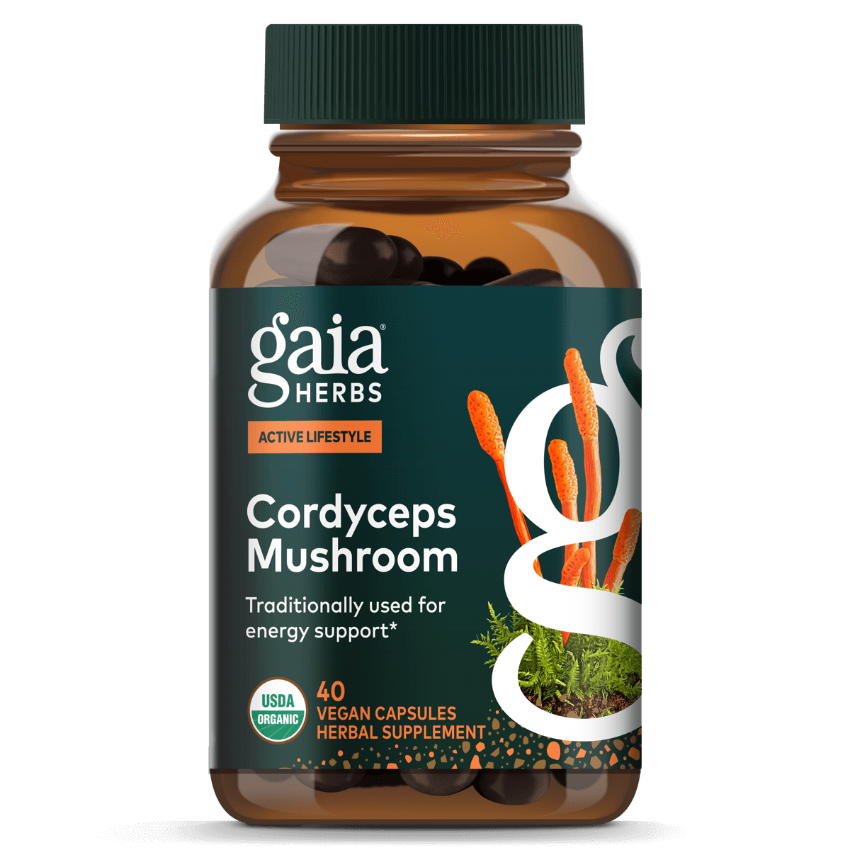Gaia Herbs Cordyceps Mushroom - 40 ct - front package image