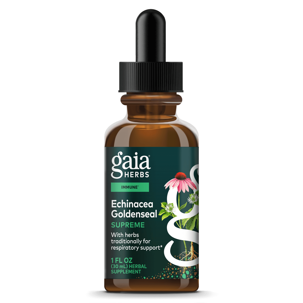 Gaia Herbs Echinacea Goldenseal Supreme* - 1 oz - front package image