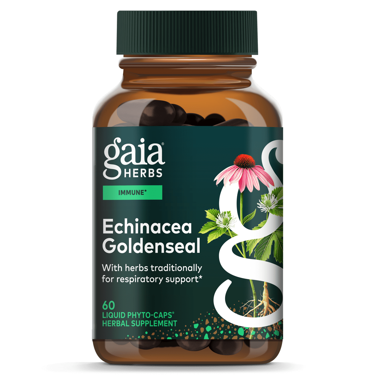 Gaia Herbs Echinacea Goldenseal - 60 ct - front package image