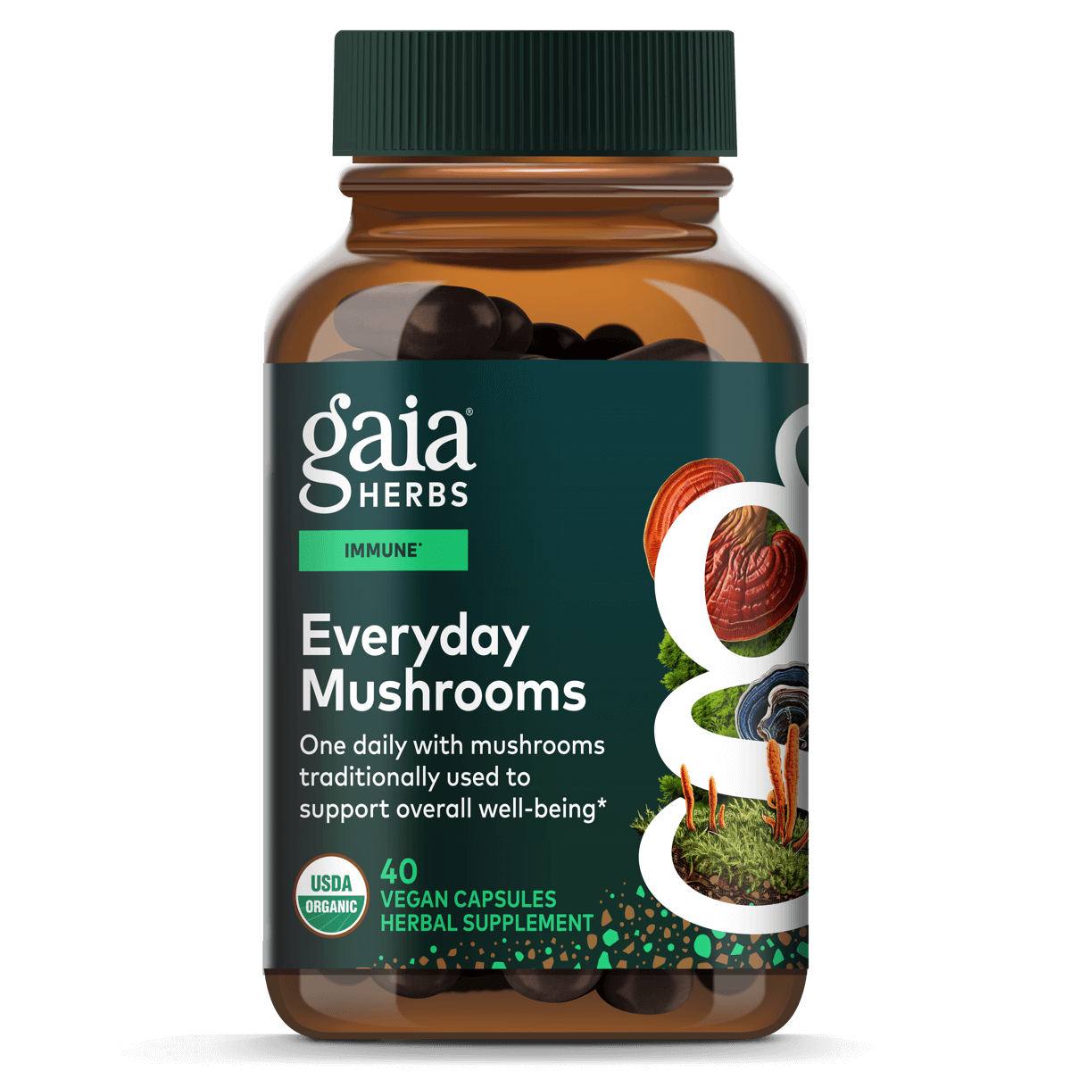 Gaia Herbs Immune Mushroom Blend - 40 ct - front package image