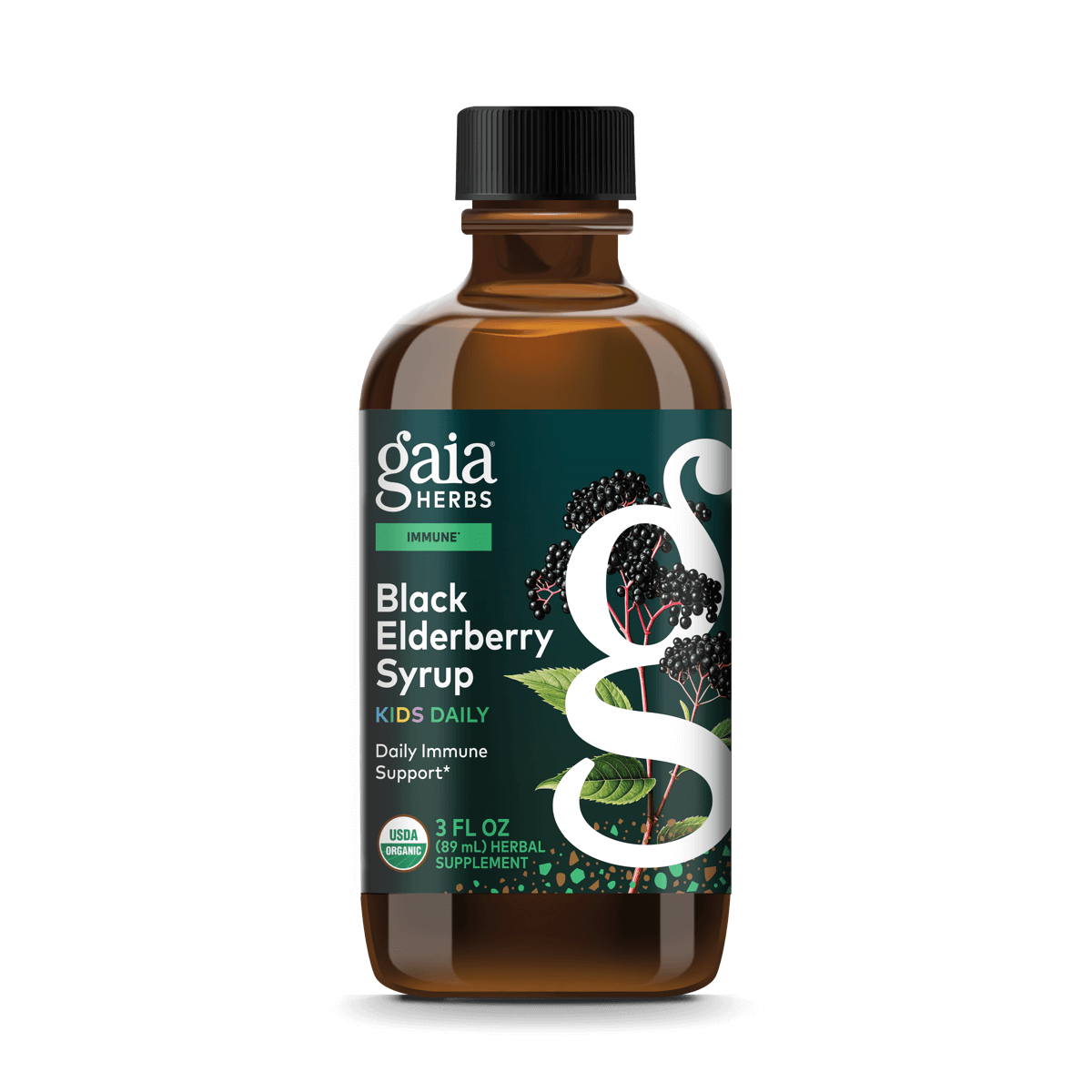 Gaia Herbs GaiaKids® Black Elderberry Syrup - Kids Daily - 3 oz - front package image