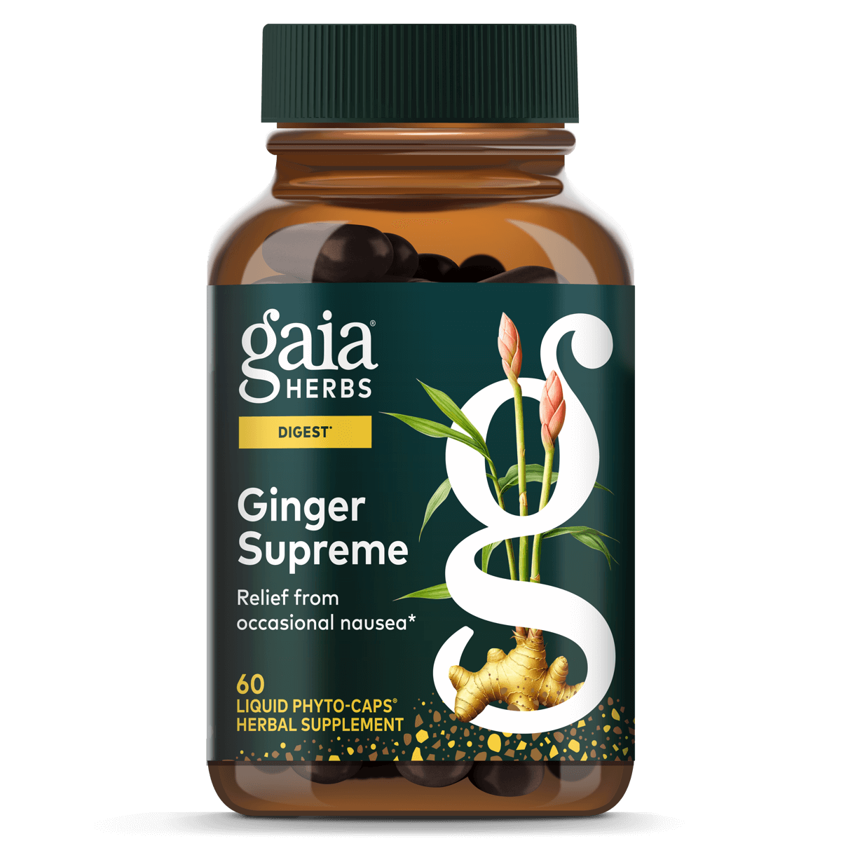 Gaia Herbs Ginger Supreme - 60 ct - front package image