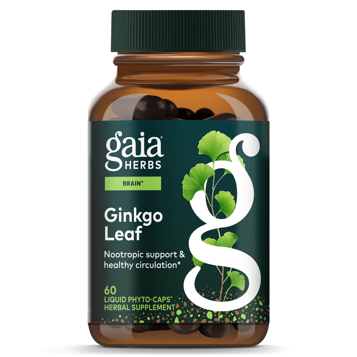 Gaia Herbs Ginkgo Leaf - 60 ct - front package image