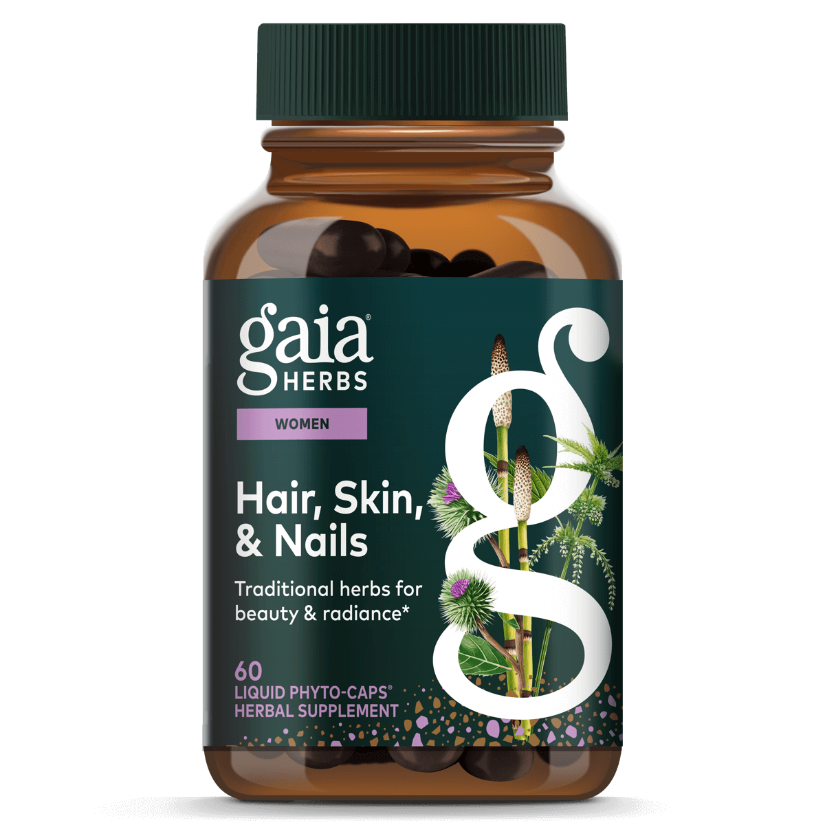 Gaia Herbs Hair, Skin & Nail Support - 60 ct - front package image