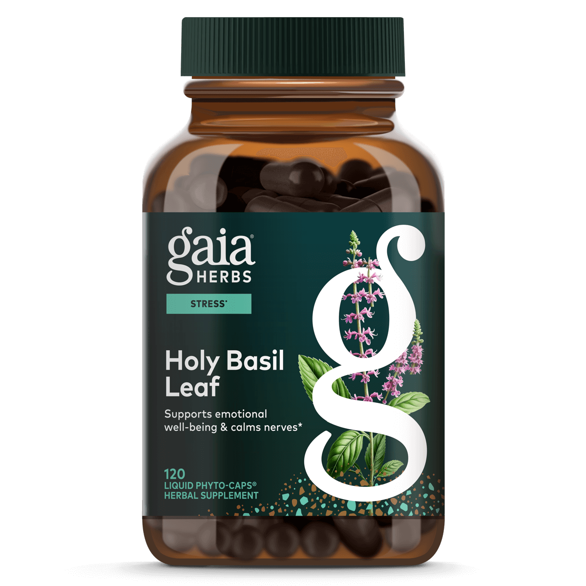 Gaia Herbs Holy Basil Leaf - 120 ct - front package image