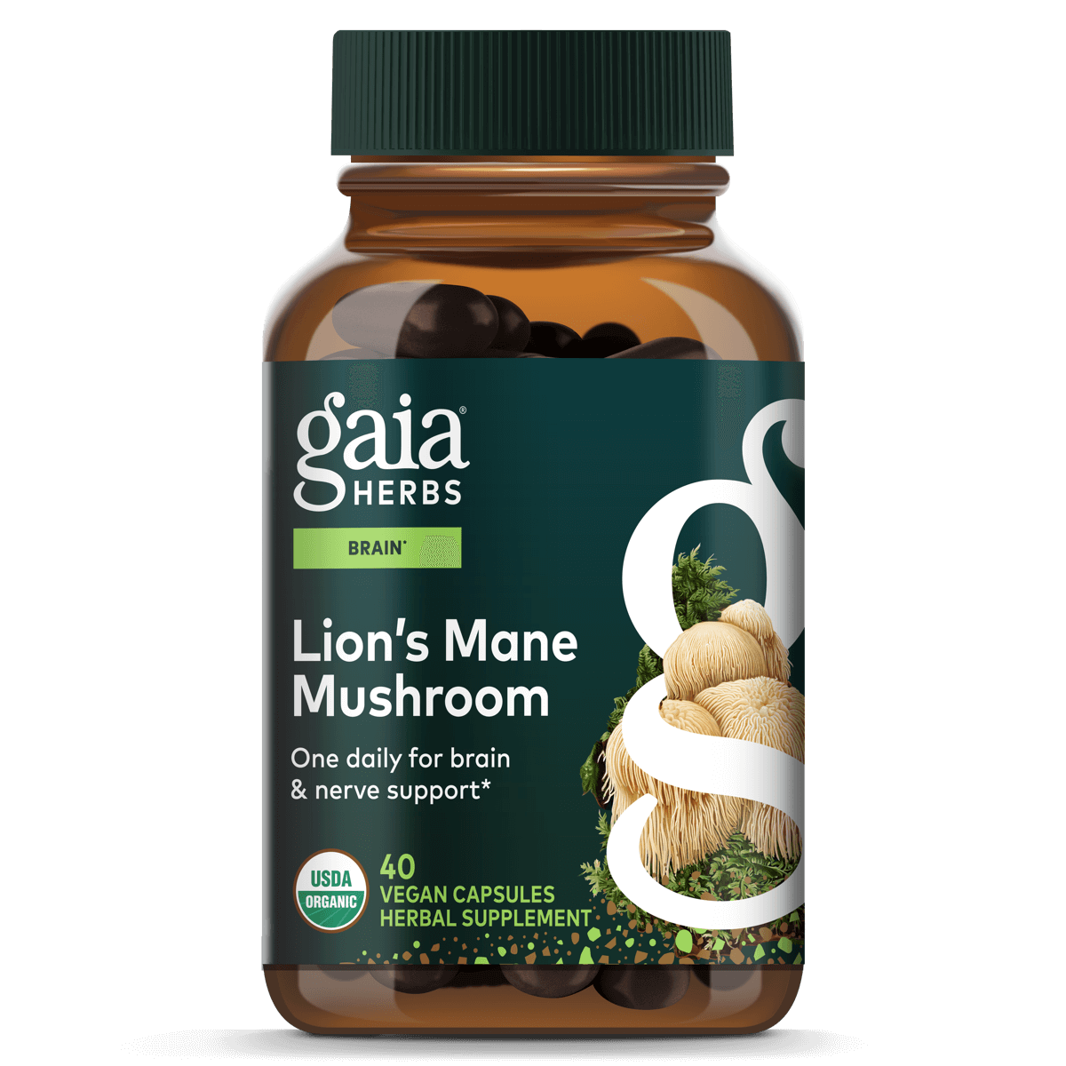 Gaia Herbs Lion's Mane Mushroom - 40 ct - front package image