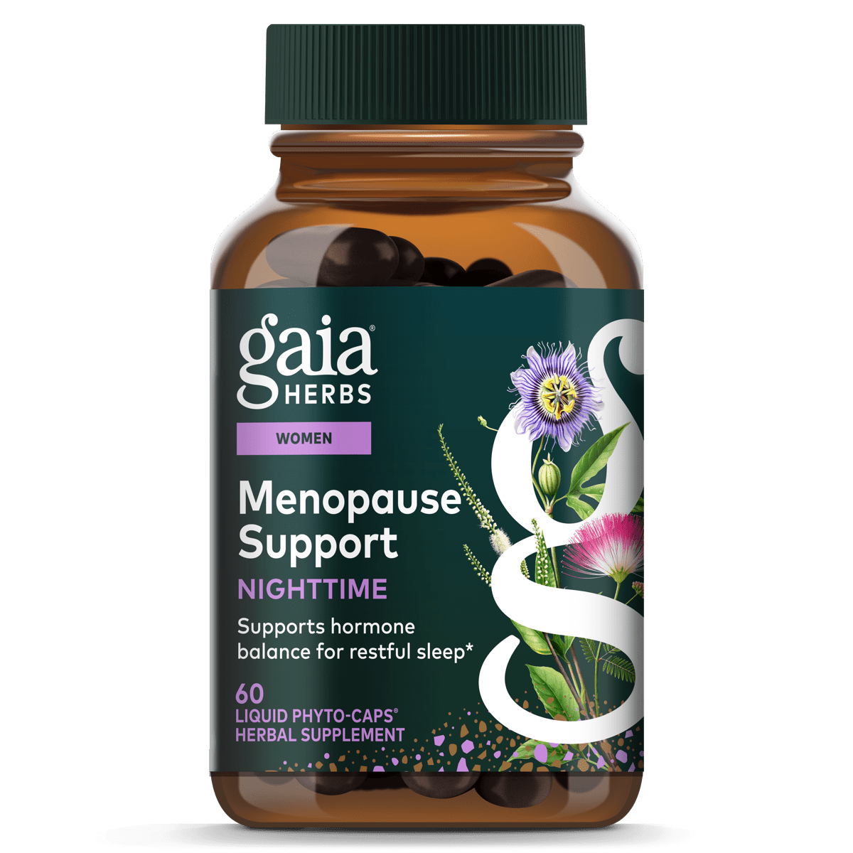 Gaia Herbs Menopause Support Nighttime - 60 ct - front package image