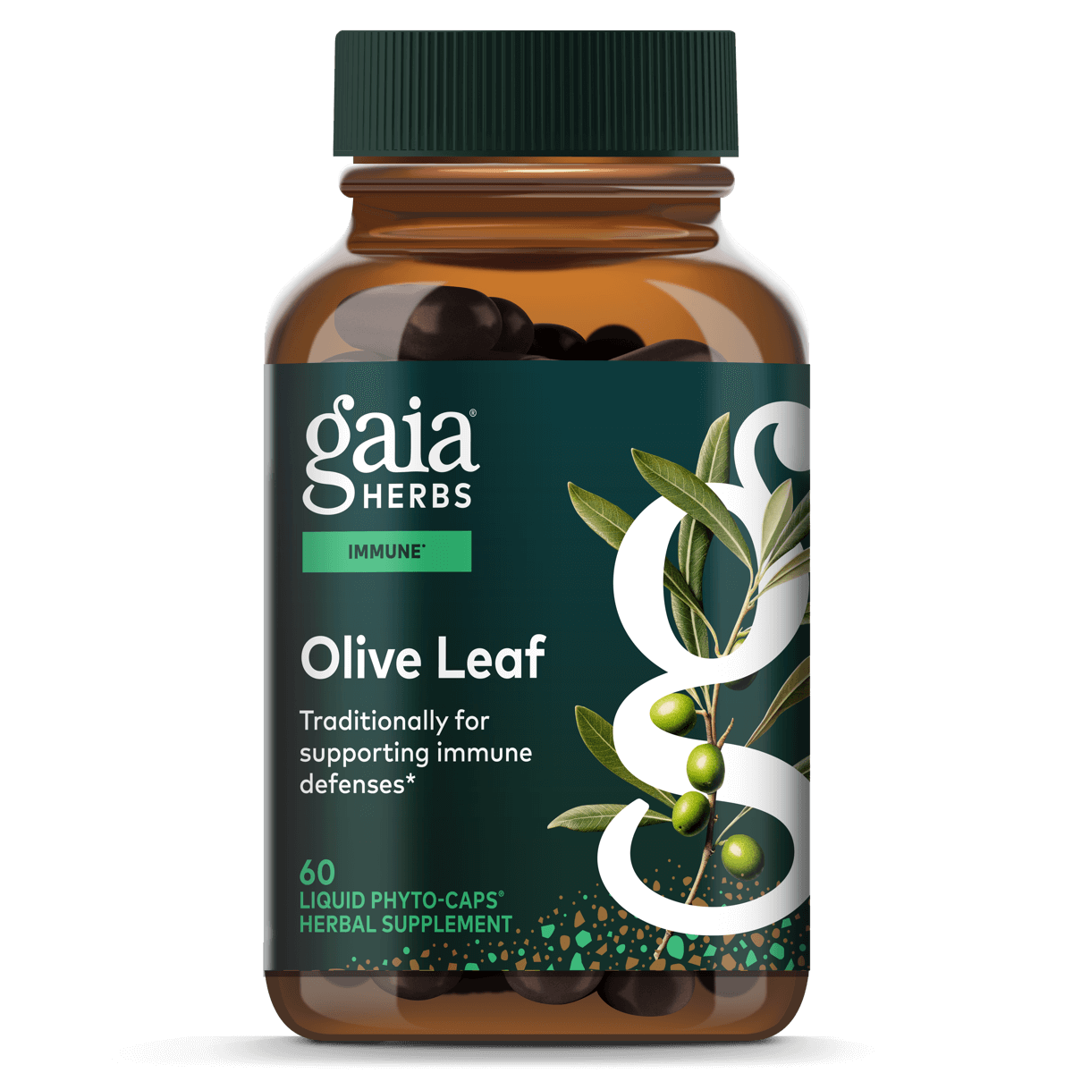 Gaia Herbs Olive Leaf - 60 ct - front package image