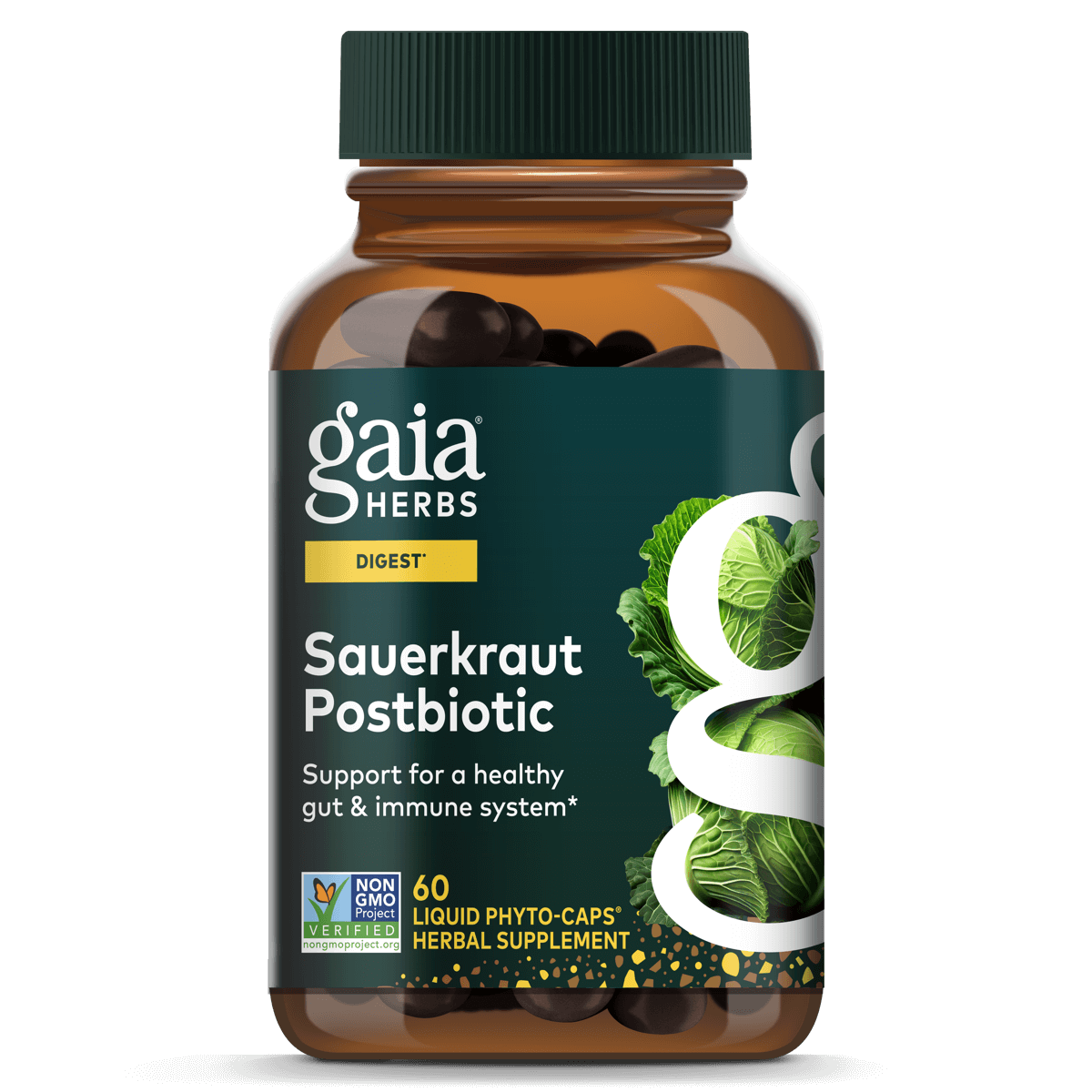 Gaia Herbs Sauerkraut Postbiotic - 60 ct - front package image