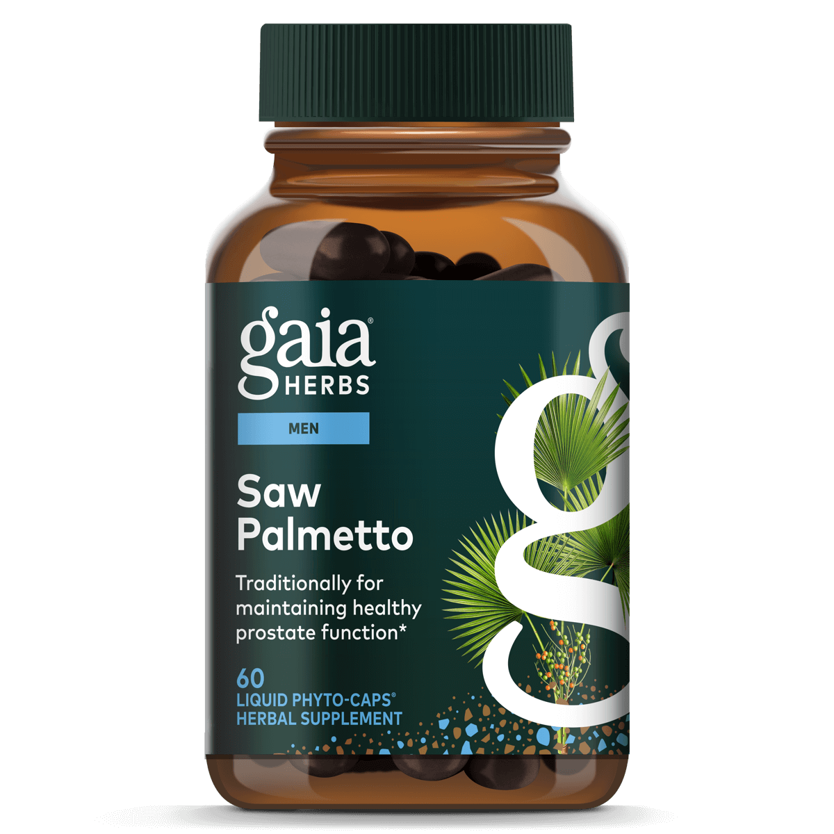 Gaia Herbs Saw Palmetto - 60 ct - front package image