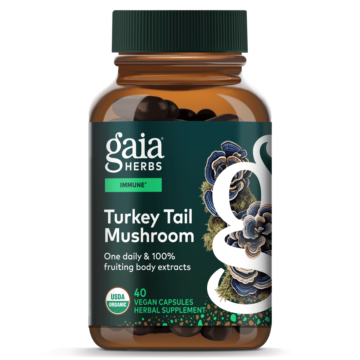 Gaia Herbs Turkey Tail Mushroom - 40 ct - front package image