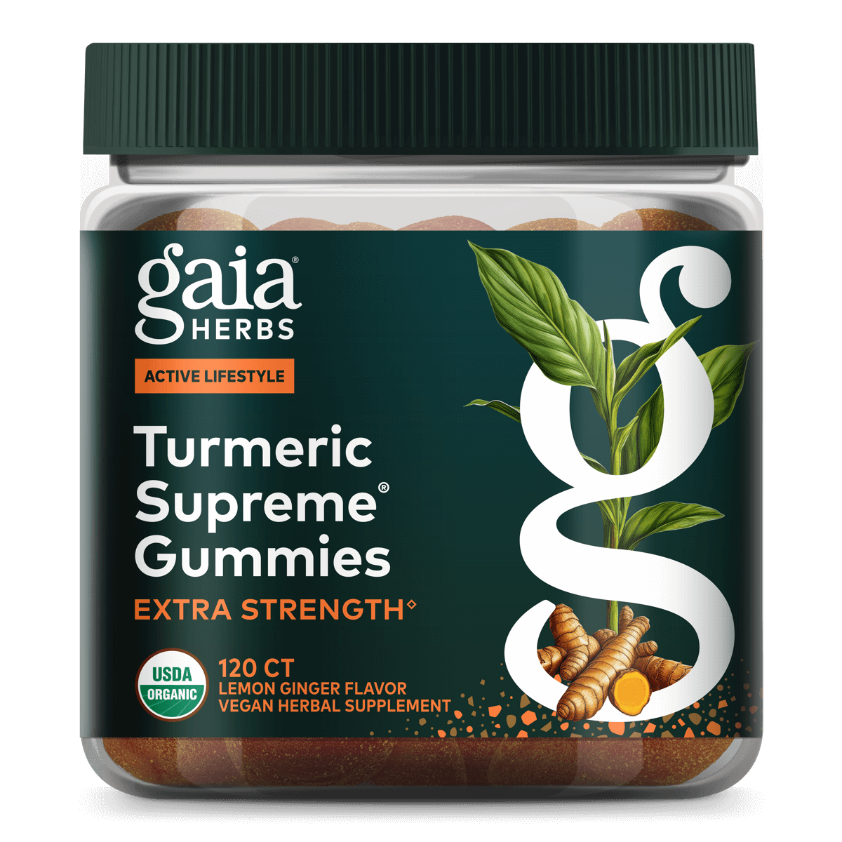 Gaia Herbs Turmeric Supreme Extra Strength Gummies - 120 ct - front package image