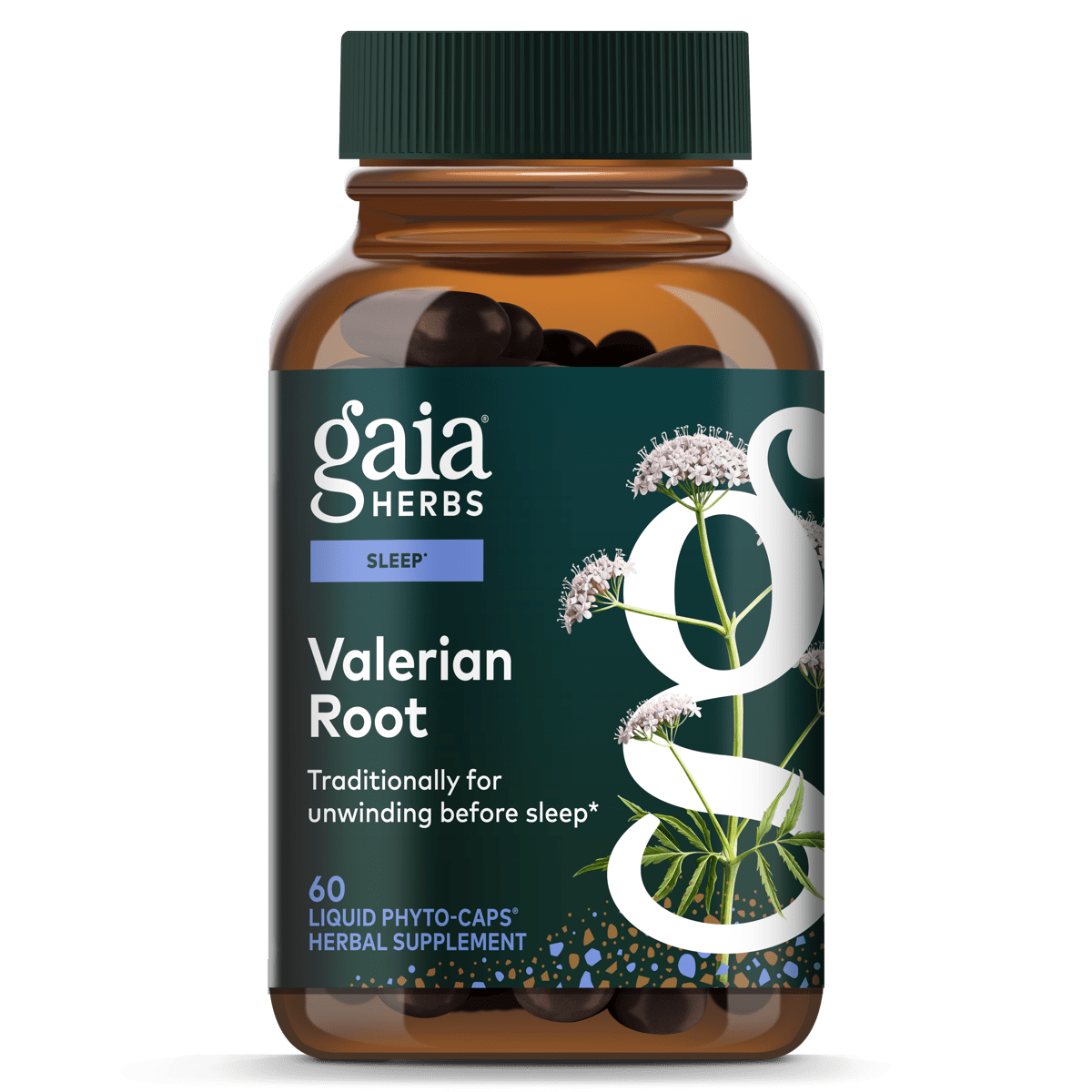 Gaia Herbs Valerian Root - 60 ct - front package image