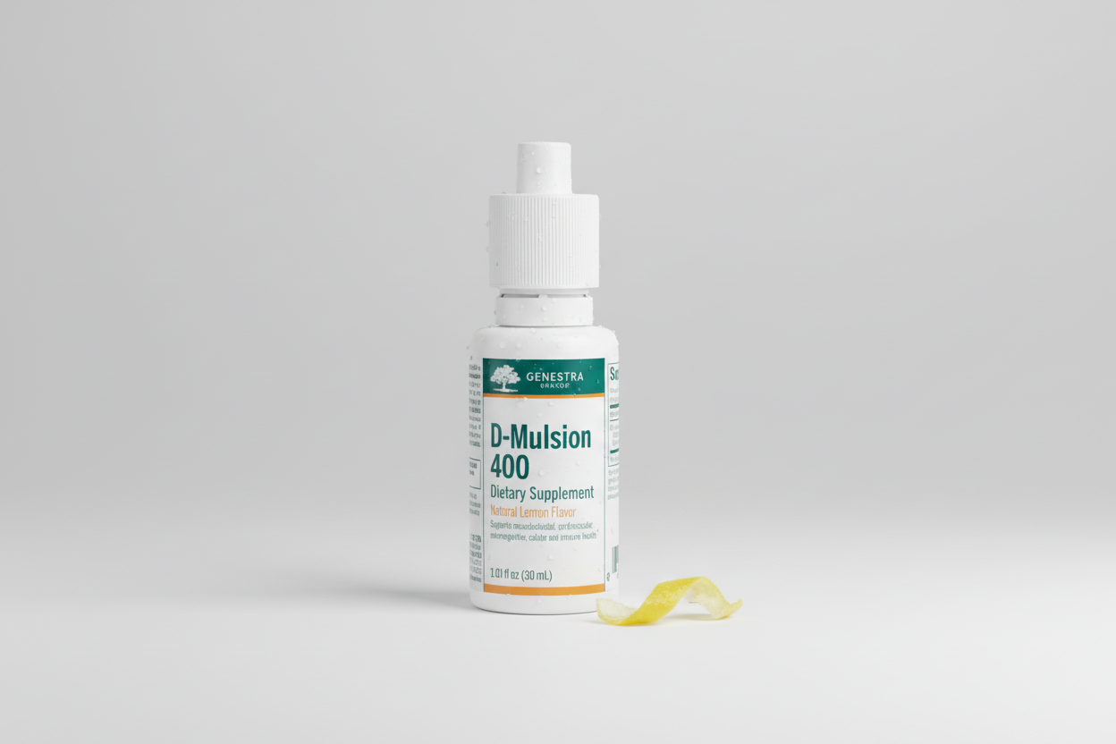 Genestra Brands D-Mulsion 400, Natural Lemon Flavor - 1 fl. oz (30 ml)