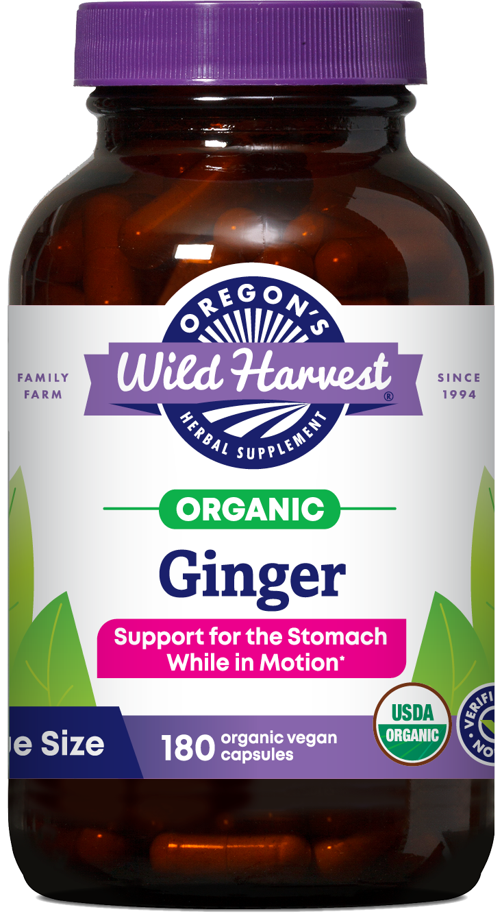 Oregon's Wild Harvest Ginger Organic 180 Capsules front