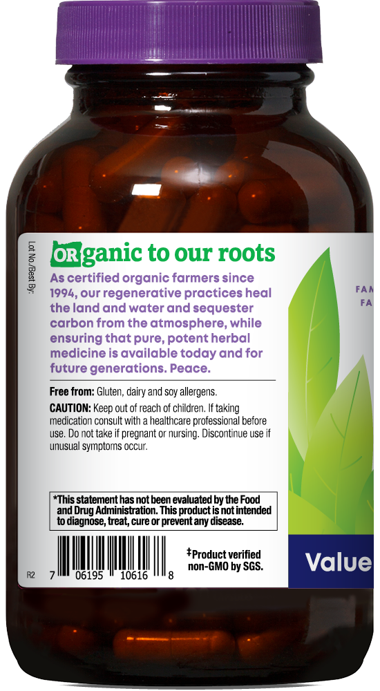 Oregon's Wild Harvest Ginger Organic 180 Capsules left side