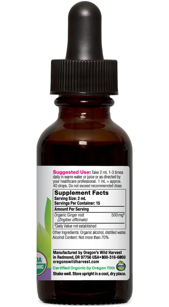 Oregon's Wild Harvest Ginger Organic Extract 1 oz