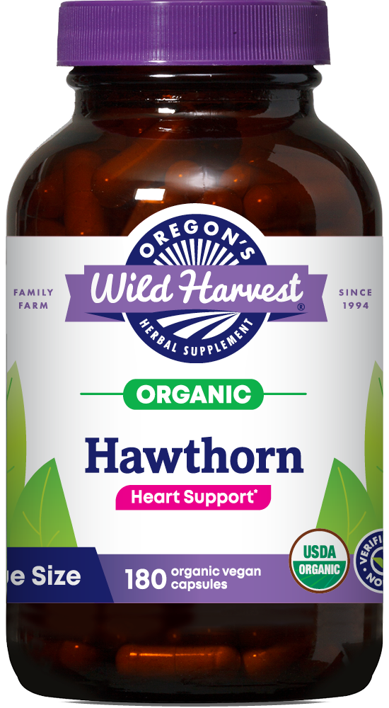 Oregon's Wild Harvest Hawthorn Organic 180 Capsules front