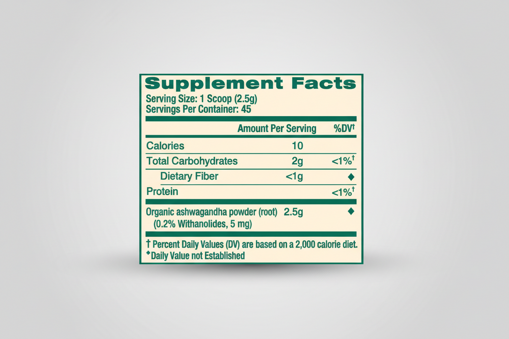 Himalaya Wellness Ashwagandha Organic Root Powder - 4 oz (112.5 Grams)