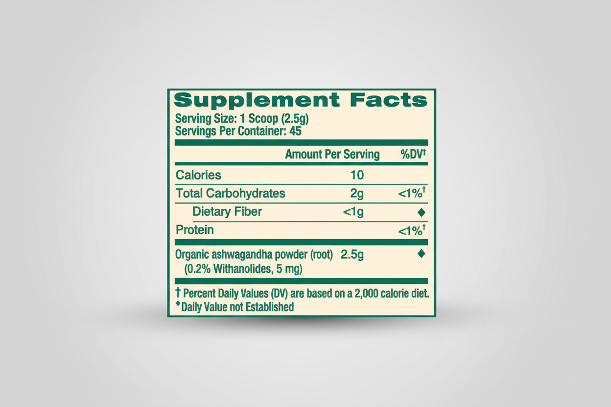 Himalaya Wellness Ashwagandha Organic Root Powder - 4 oz (112.5 Grams)