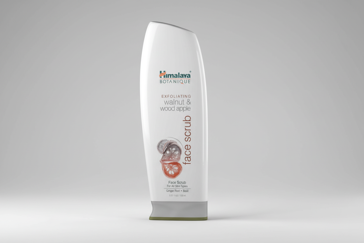 Himalaya Botanique face scrub bottle on a white background