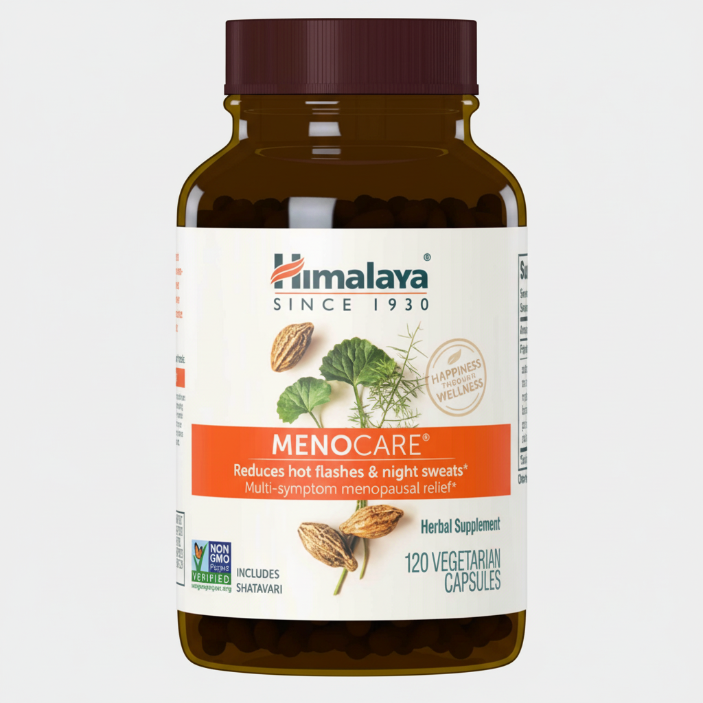 Himalaya Menocare supplement bottle on a white background