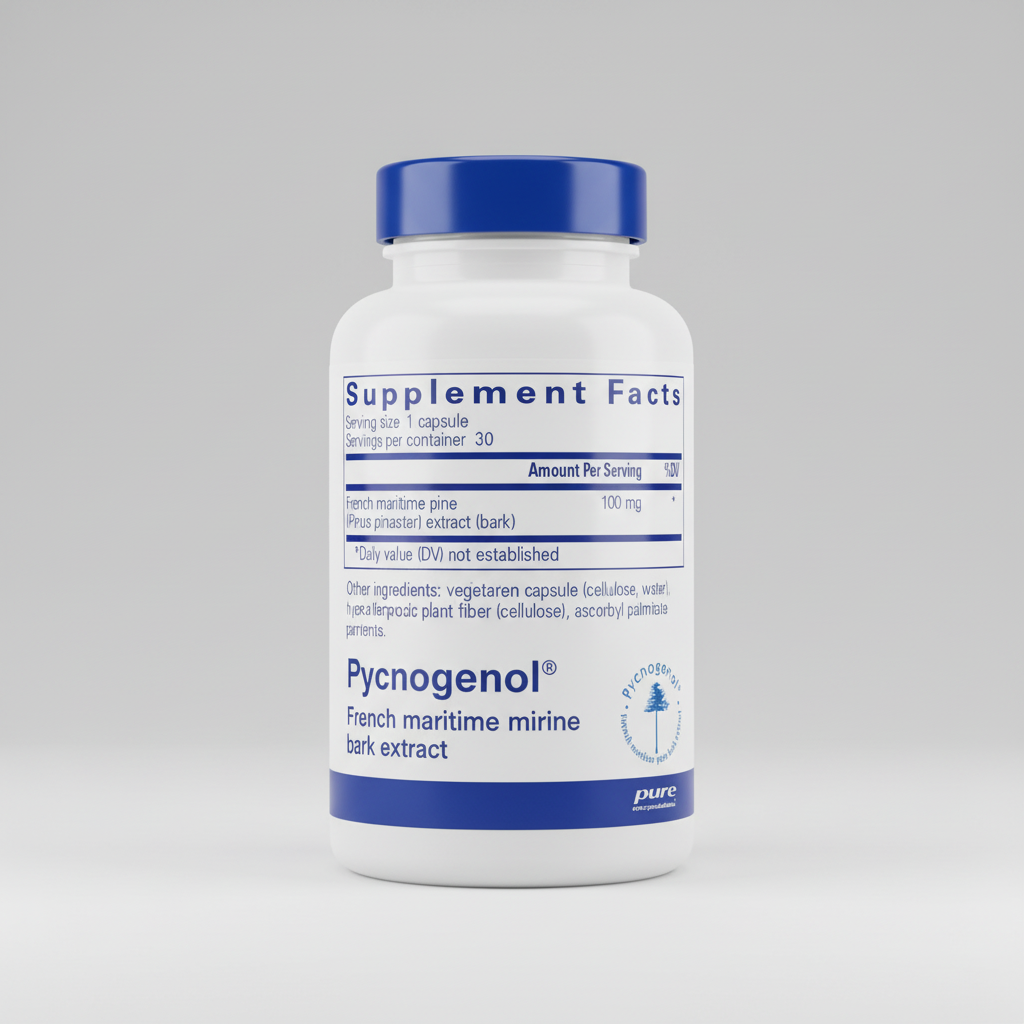 Supplement facts label for a product with 'pure encapsulations' branding.