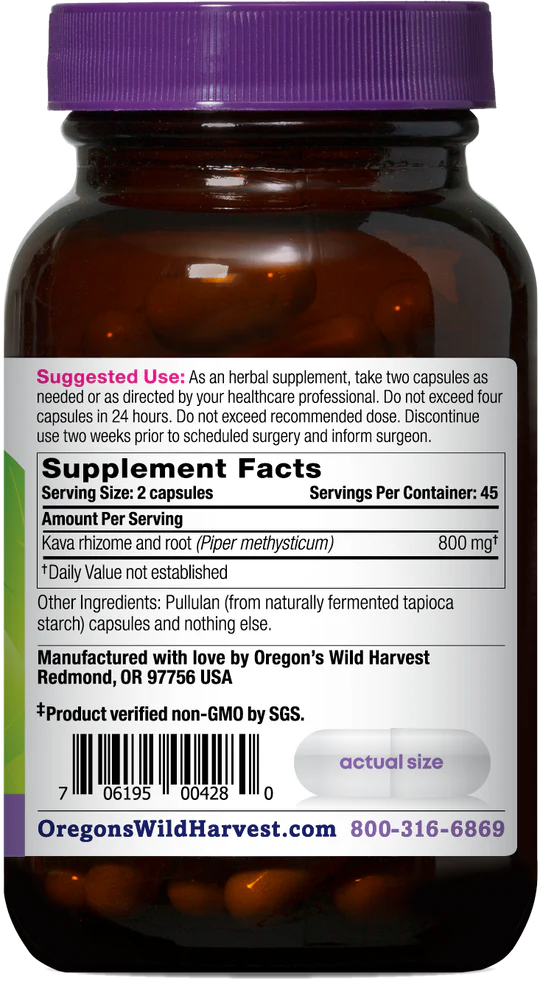 Oregon's Wild Harvest Kava 90 Capsules