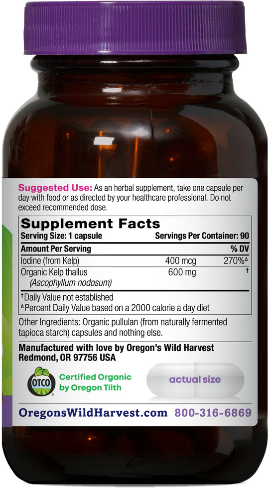 Oregon's Wild Harvest Kelp 90 Capsules
