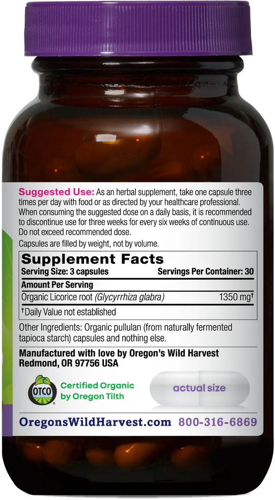 Oregon's Wild Harvest Licorice 90 Capsules