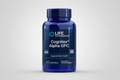 Blue supplement bottle labeled 'Cognitex Alpha GPC' by Life Extension on a white background