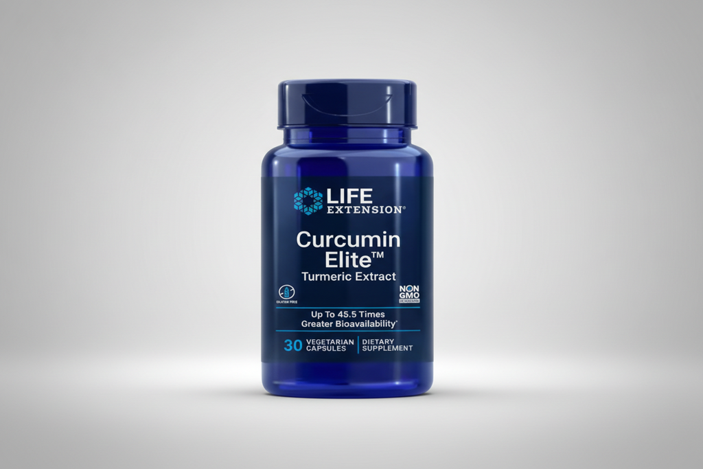 Life Extension Curcumin Elite supplement bottle on a white background