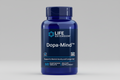 Blue supplement bottle labeled 'Dopa-Mind' by Life Extension on a white background