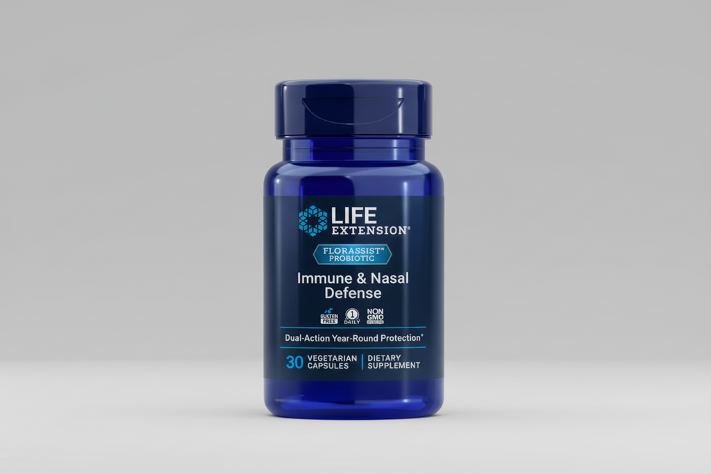 Life Extension immune and nasal defense supplement bottle