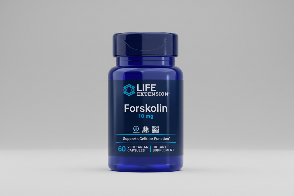 Life Extension Forskolin supplement bottle on a white background