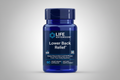 Blue bottle of Life Extension Lower Back Relief supplement on a white background