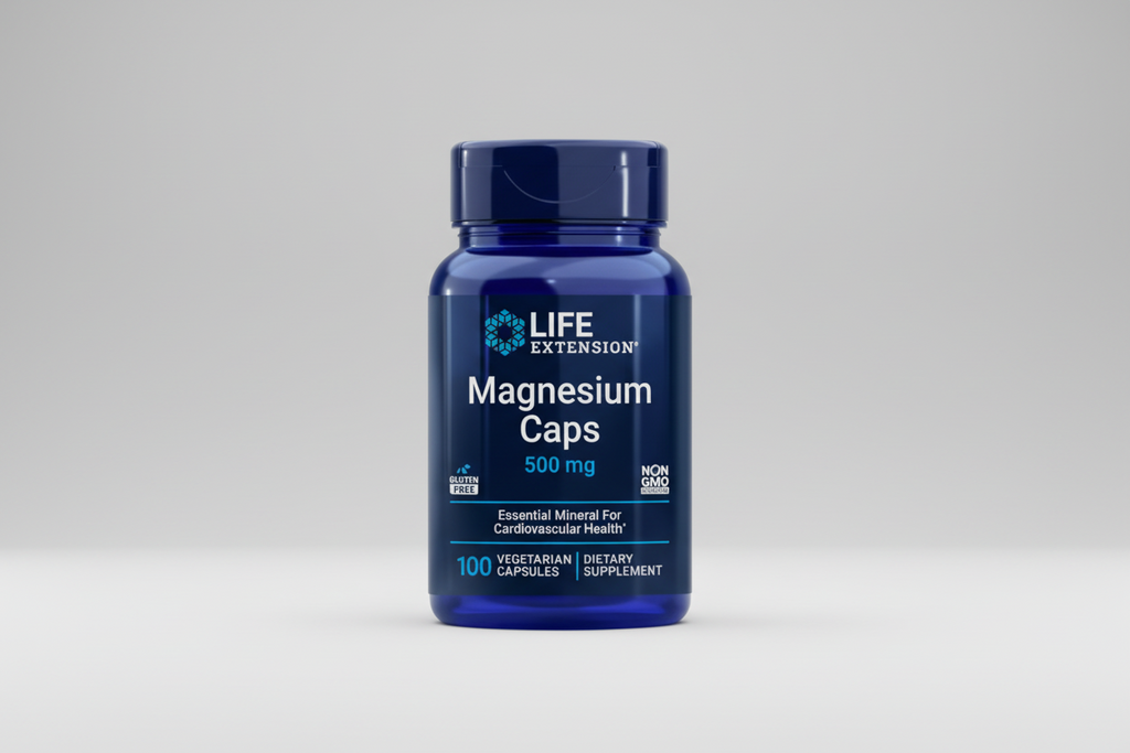 Life Extension Magnesium Capsules bottle on a white background