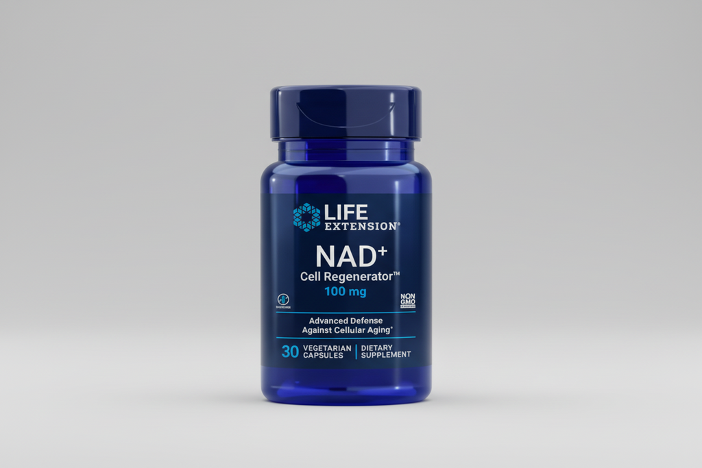 Life Extension NAD+ Cell Regenerator supplement bottle on a white background