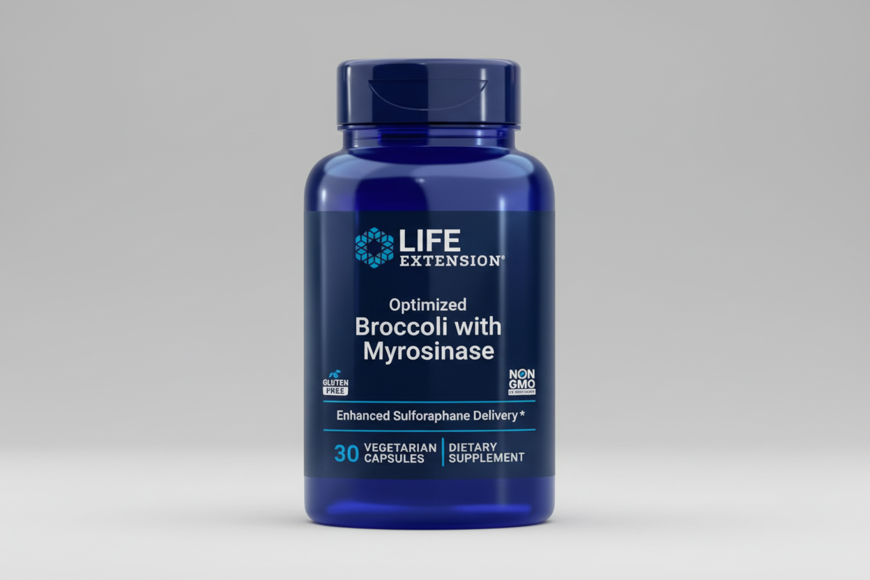 Life Extension Optimized Broccoli with Myrosinase dietary supplement bottle