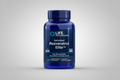 Blue supplement bottle labeled 'Life Extension Optimized Resveratrol Elite' on a white background