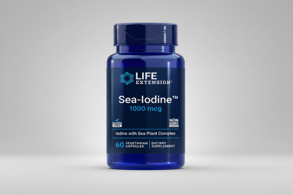 Life Extension Sea-Iodine supplement bottle on a white background