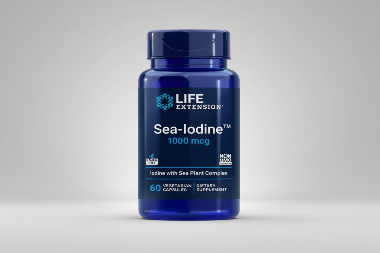 Life Extension Sea-Iodine supplement bottle on a white background