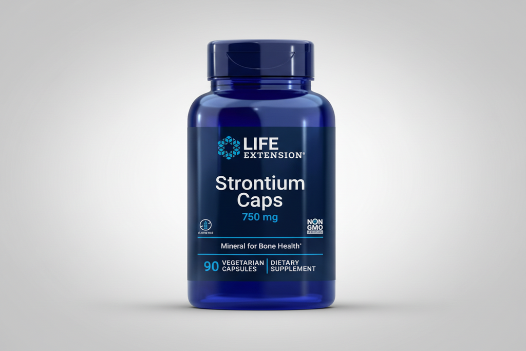 Life Extension Strontium Capsules bottle on a white background