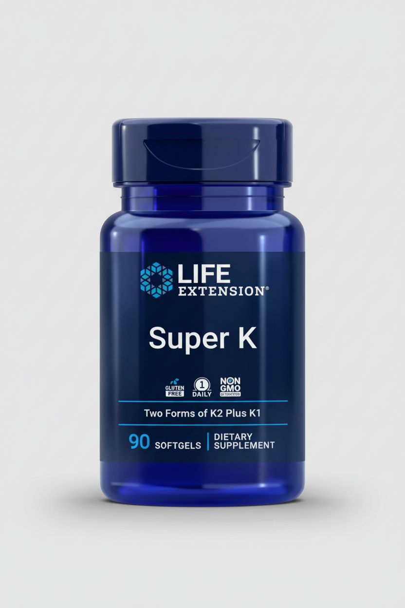 Life Extension Super K dietary supplement bottle on a white background