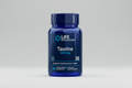 Blue supplement bottle labeled 'Taurine 1000 mg' by Life Extension on a white background