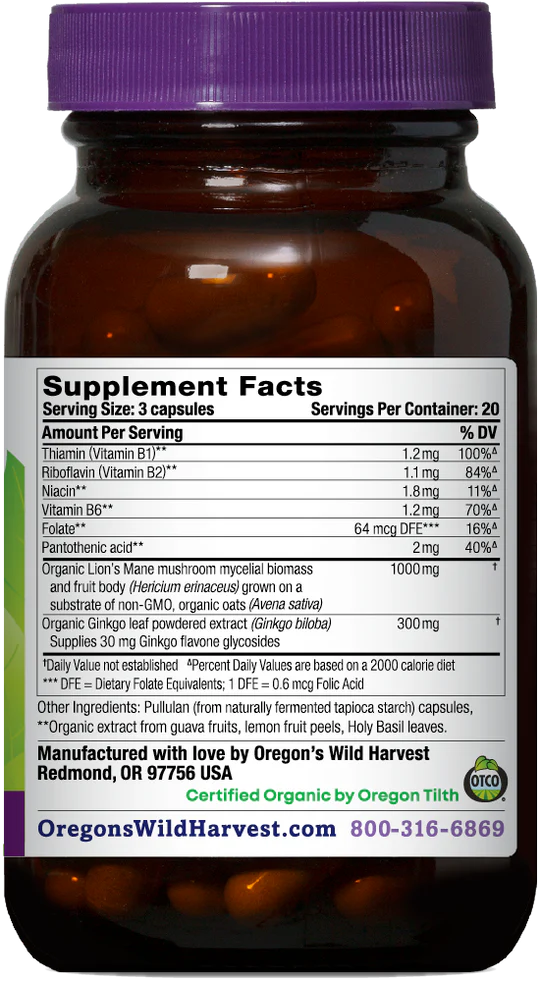 Oregon's Wild Harvest Lion's Mane Plus 60 Capsules