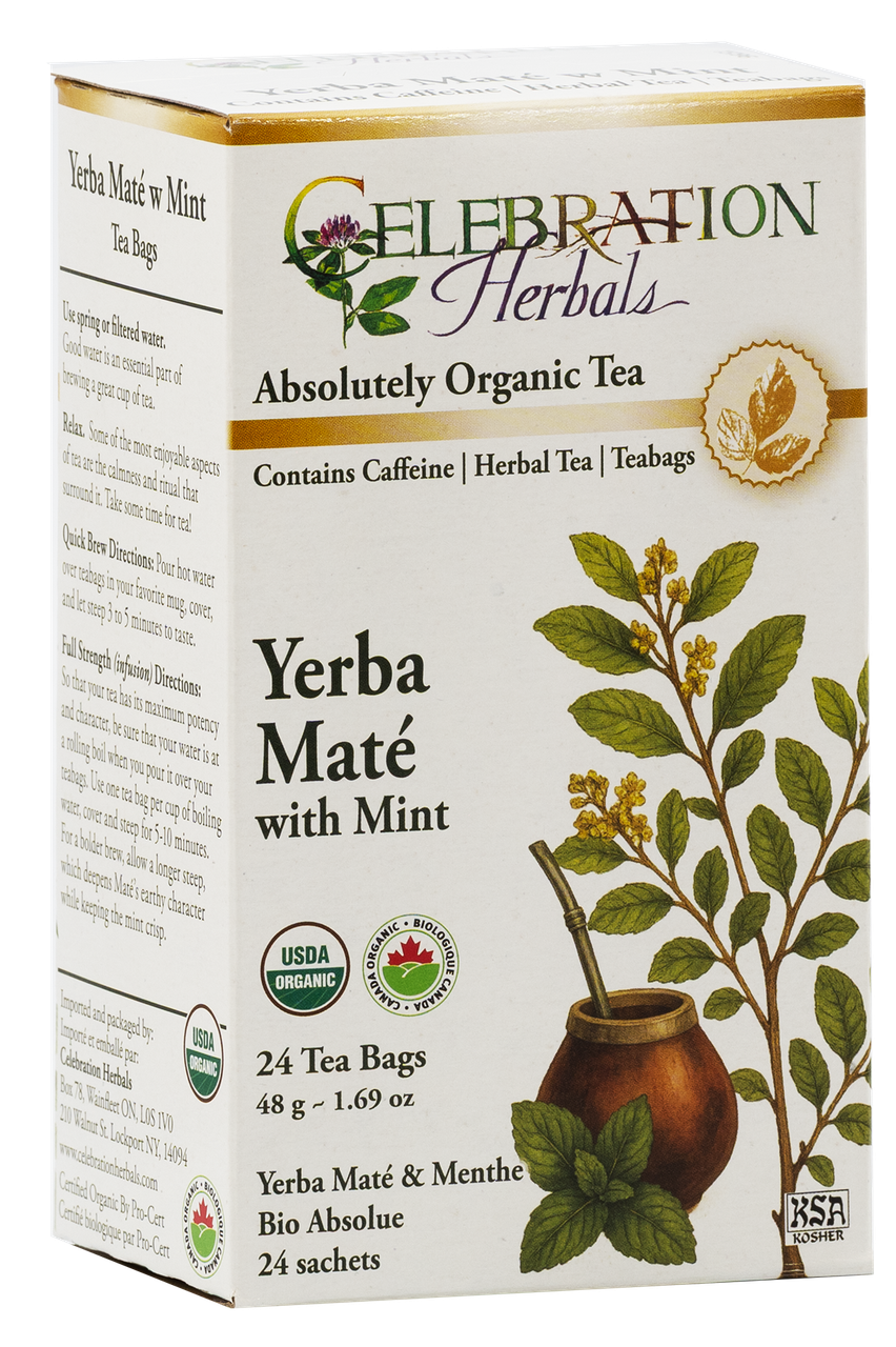 Celebration Herbals Organic Yerba Maté with Mint Tea – 24 Tea Bags