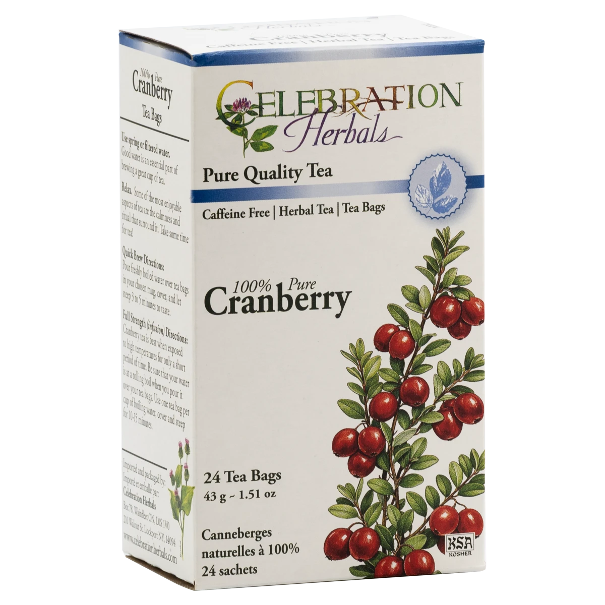 Celebration Herbals Cranberry 100% Pure Tea – 24 Tea Bags