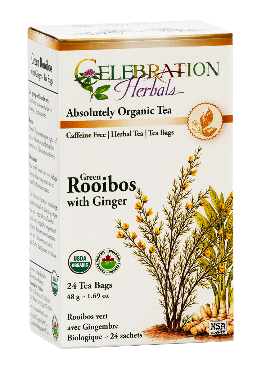 Celebration Herbals Organic Rooibos with Ginger Tea – 24 Tea Bags